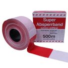 Afzetlint rood/wit 80 mm x 500 m - rol en doosje