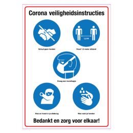 Corona instructie sticker