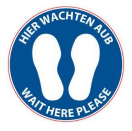 Vloersticker buiten "hier wachten aub" 260 mm
