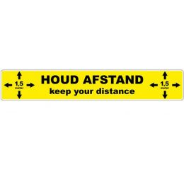 Vloersticker buiten "houd afstand"560 x 93 mm