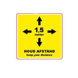 Raamsticker "houd afstand"300 x 300 mm
